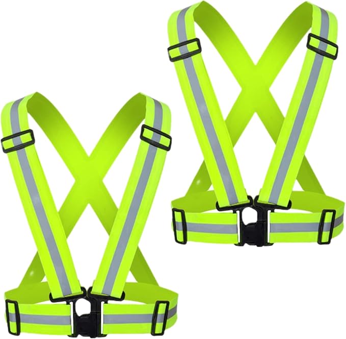 Reflective Running Vest 2-10 Pack, High Visibility Reflective Gear Night Cycling Safety Vest Strap for Men Women Kids