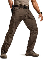 CQR Men's Flex Ripstop Tactical Pants, Water Resistant Stretch Cargo Pants, Lightweight EDC Hiking Work Pants
