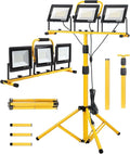 21000 lumens LED Work Light, IP66 Waterproof Portable Work Light, with Tripod, 16.4-Foot (About 5 Meters) Wire; Suitable for Outdoor and Indoor Workshop, Garage, and Construction site Lighting