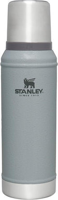 Stanley Classic Legendary Vacuum Bottle 1.0 qt | Wide Mouth with Leakproof Cup Lid | Keep Drinks Hot or Cold | Packable for Travel | Insulated Stainless Steel Thermos | BPA-Free | Hammertone Silver