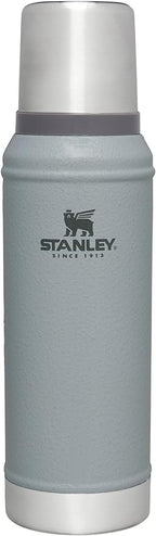 Stanley Classic Legendary Vacuum Bottle 1.0 qt | Wide Mouth with Leakproof Cup Lid | Keep Drinks Hot or Cold | Packable for Travel | Insulated Stainless Steel Thermos | BPA-Free | Hammertone Silver