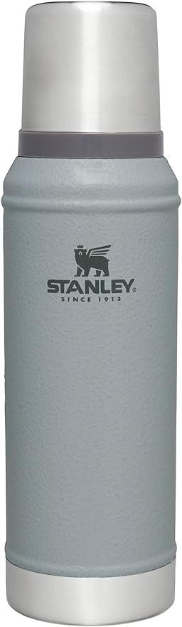 Stanley Classic Legendary Vacuum Bottle 1.0 qt | Wide Mouth with Leakproof Cup Lid | Keep Drinks Hot or Cold | Packable for Travel | Insulated Stainless Steel Thermos | BPA-Free | Hammertone Silver
