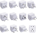 Ceptics World Travel Adapter Set - 2 in 1 USA to Europe, Asia, Africa, India, Japan, Australia, Brazil, China, Israel and more - 11 Pack - Safe Grounded - Works with Cell phones, Laptops, Chargers