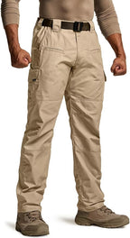 CQR Men's Tactical Pants, Water Resistant Ripstop Cargo Pants, Lightweight EDC Work Hiking Pants, Outdoor Apparel