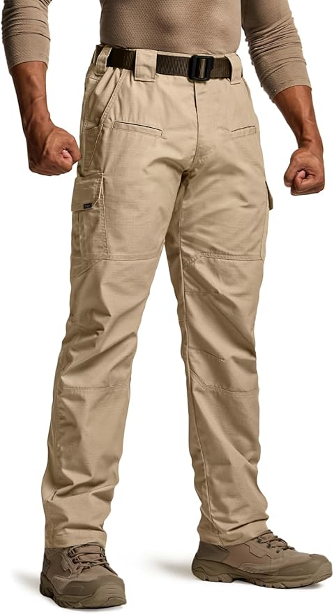 CQR Men's Tactical Pants, Water Resistant Ripstop Cargo Pants, Lightweight EDC Work Hiking Pants, Outdoor Apparel
