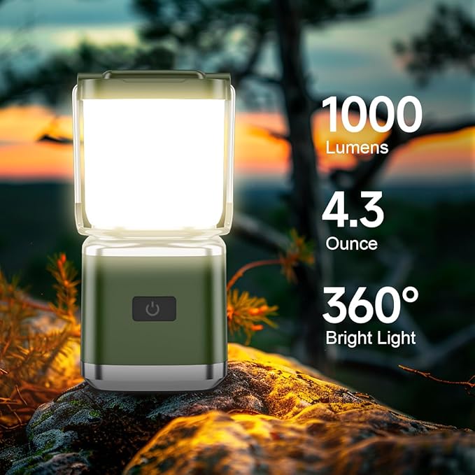 LED Camping Lantern, High Lumens Camping Light Rechargeable with 4 Light Modes, Waterproof, Camping Essentials, Mini Lantern Flashlight for Camping, Hurricane, Emergency, Hiking, Power Outages, 4pc