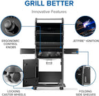 Napoleon Rogue 425 Natural Gas Grill, Black, Durable 3-Burner Outdoor BBQ