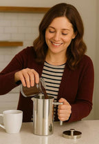 VIA CREMA French Press Coffee Maker, Stainless Steel, 800ml/27oz