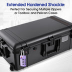 SURE LOCK TSA-Approved 4-Digit Resettable Combination Luggage Lock with Open Alert, Easy-Read Dials - for Luggage, School Lockers, Gym, Office, Toolbox & Security Cases (Purple 2 Pack)