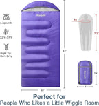 Atarashi Camping Sleeping Bag- 4 Seasons for Adults, Light, Warm, Extra-Large with Compression Sack- Great for Hiking, Backpacking & Outdoor Adventures