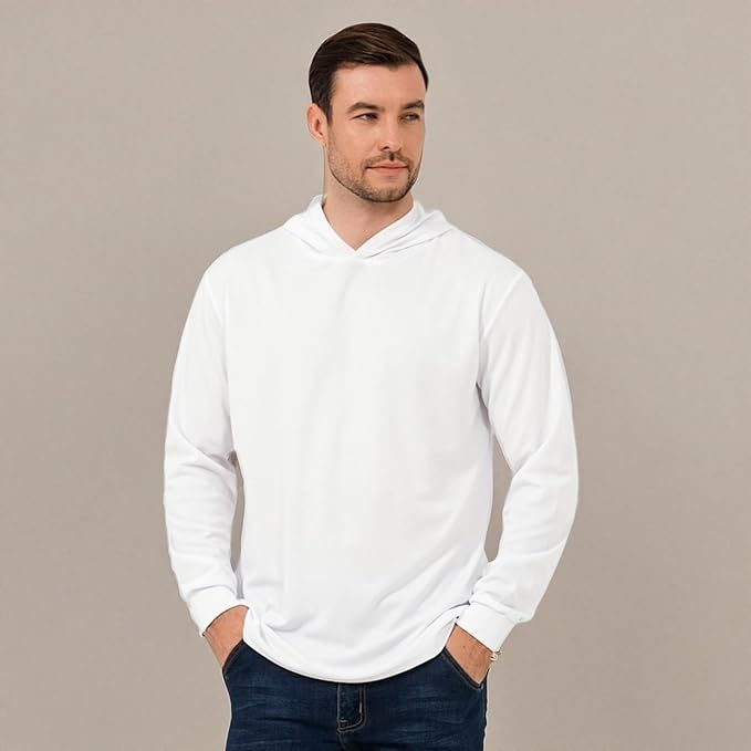 ProtectX High Visibility Sun Protection Lightweight Long Sleeve Hoodie, UPF 50+ Quick-Dry, SPF UV Shirt, Active Wear