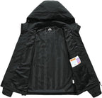 MOERDENG Women's Waterproof Rain Jacket Lightweight Raincoat Hooded Hiking Jacket Softshell Windbreaker