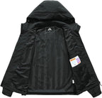 MOERDENG Women's Waterproof Rain Jacket Lightweight Raincoat Hooded Hiking Jacket Softshell Windbreaker