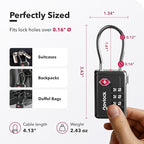 Luggage Locks TSA Approved with Inspection Indicator and Resettable 4-Digit, Easy-to-Read Combination, TSA Locks for Luggage, Suitcases, Backpacks & Travel Bags, Black, 10-Pack