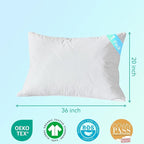 Three Geese White Goose Feather Down Pillows King Size Set of 1-100% Cotton, Medium Firm,Soft Support