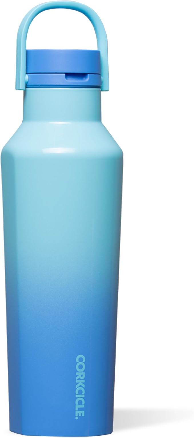 Corkcicle Sport Canteen - Keeps Drinks Cold 25 Hours - Stainless Steel Water Bottle - Triple-Insulated - Spill-Proof - Summer Drinkware Gift - Keeps Drinks Ice Cold - 20 oz - Boom Box Blue