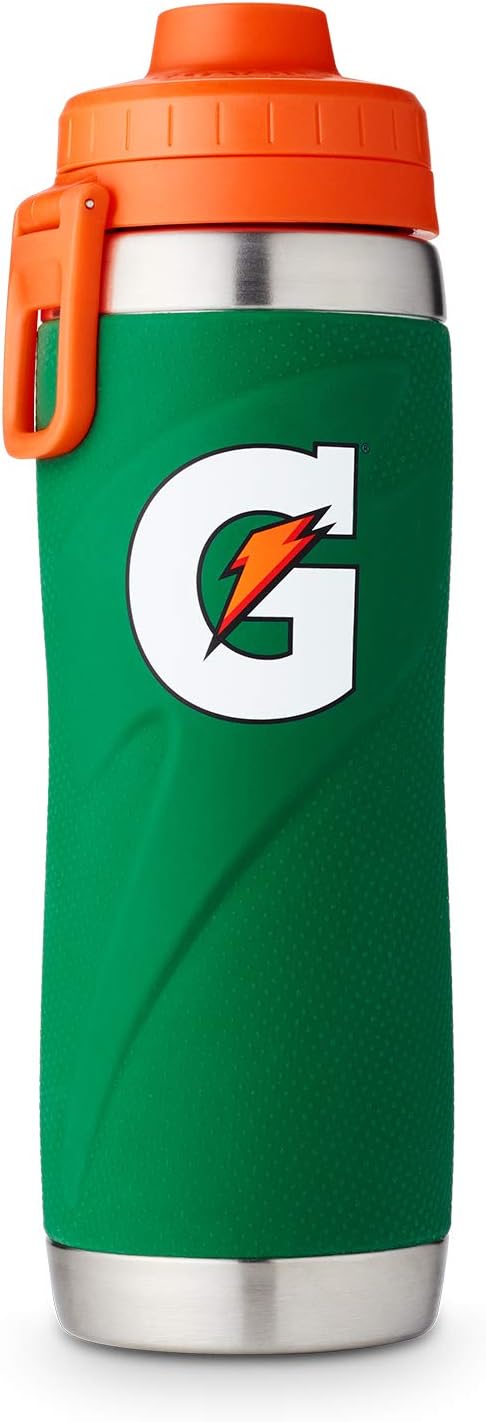 Gatorade Stainless Steel Sport Bottle, 26oz, Double-Wall Insulation, Green , 26oz (Pack of 1)