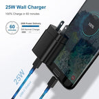 Cndons 3 Pack 25W PD USB C Wall Charger Kit, Super Fast Charging Block & 6ft Android Phone Charger Cable for Samsung Galaxy S23 S22 S21 S20 Plus Ultra, Note 20 10 9 8/ S10 S9 S8 Pixel 6 5 4 Pro XL