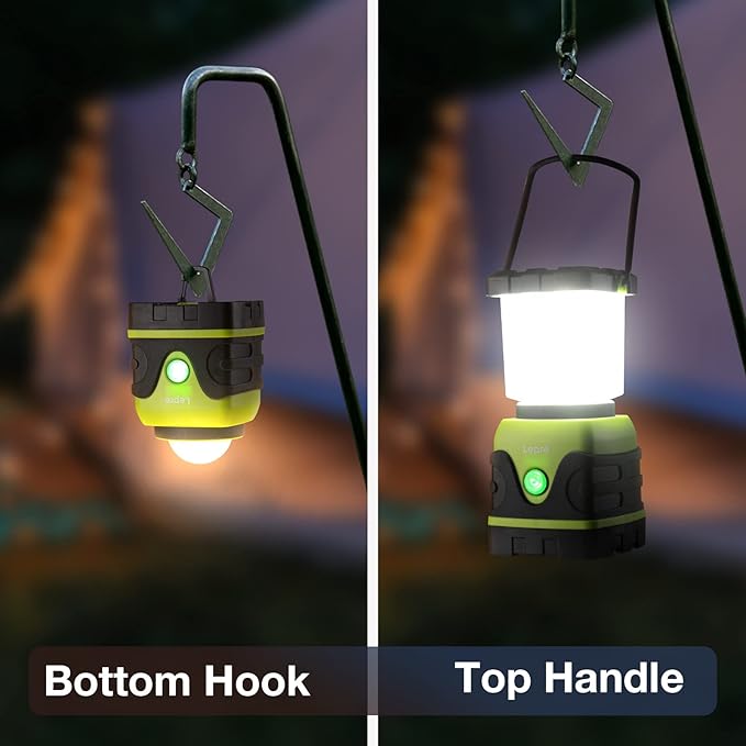 Lepro 1300LM LED Camping Lantern Rechargeable, 4 Light Modes, 3600mAh Power Bank, IPX4 Waterproof, Perfect Lantern Flashlight for Hurricane Emergency, Hiking, Home and More, USB Cable Included