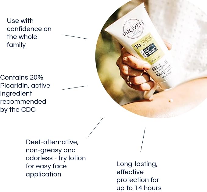 Proven Insect Repellent Lotion - Keep Mosquitoes, Ticks and Flies Off, DEET Alternative Repellent, Up to 14-Hour Protection, Great for Outdoor Camping and Hiking, 6 oz, Odorless Lotion, 2 Pack