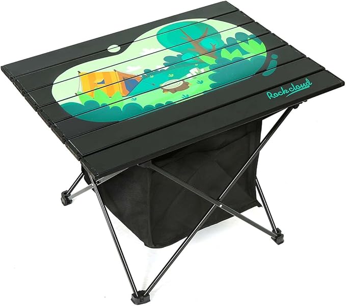 ROCK CLOUD Portable Camping Table Ultralight Aluminum Camp Table with Storage Bag Folding Beach Table for Camping Hiking Backpacking Outdoor Picnic, Size M