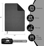 Fleece Waterproof Outdoor Blanket - Windproof Stadium Blanket for Camping, Picnics, and Sports Stay Dry and Comfortable 80"x 58"(Black)
