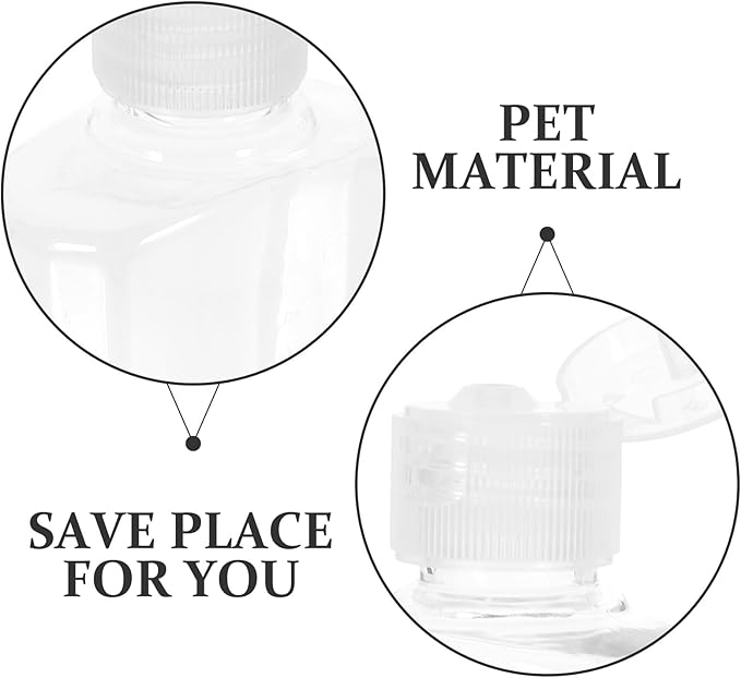 Cabilock 5pcs Portable 100ml Plastic Travel Lotion Bottles with Flip Cap, Refillable Empty Squeeze Containers for Toiletries and Shampoo Packing