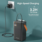 Power Bank 72000mAh Power Station, 130W Fast Charging, Portable Outdoor Generator with Smart Digital Display, Retractable Lighting - Perfect for Travel, Camping, Home Backup