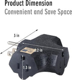 3 Way Plug Adapter - UL Listed - Outdoor Outlet Splitter 3 Prong - Electrical Outlet Extender, Wall Outlet Expander, Outdoor Heavy Duty Triple Plug Outlet Adapter 4PCS (G+O+W+B)