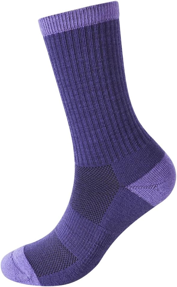 EnerWear 4 Pack Women's Merino Wool Outdoor Hiking Trail Crew Sock