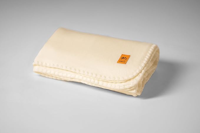 Alpaca Wool Blanket – Throw Size, 64 x 45 Inches – Warm & Lightweight – Couch, Bed, or Outdoor Blanket – Beige