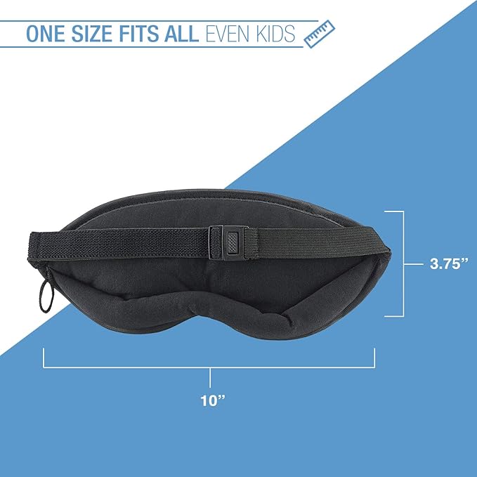 Lewis N. Clark Comfort Eye Mask + Sleep Aid to Block Light for Travel, Airplane, Hotel, Airport, Insomnia + Headache Relief with Adjustable Straps, Blue