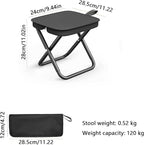 SNZ Portable Folding Camping Stool - Lightweight Folding Stool Chair, Portable Collapsible Seat with 250lbs Capacity - Mini Travel Chair for Camping, Hiking, Fishing & Outdoor Events (Black)