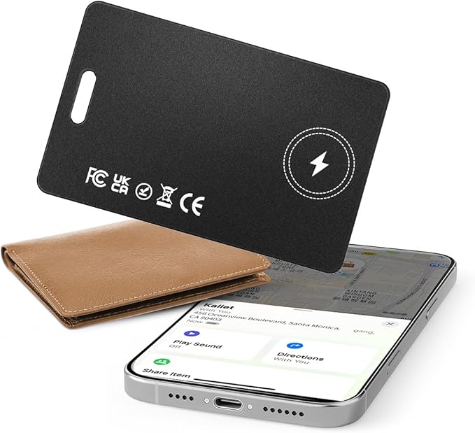 Air Tracker Tag Bluetooth Tracker for Apple Find My, Air Tracker Tag Key Finder Rechargeable (iOS Only) Smart Wallet Tracker Card, Worldwide Tracking for Bags, Passport
