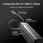 EF ECOFLOW Rapid Pro Power Bank (27650mAh, 300W, 140W Built-in Cable), 4-Port Portable Charger w/ 140W Output, Up to 320W Recharge, Compatible with iPhone Series, Samsung, Laptop and More