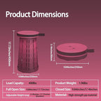 Portable Telescoping Stool, Retractable Folding Stool for Camping Garden Fishing Hiking Travel BBQ, Adjustable Collapsible Stools (Gradient Purple)