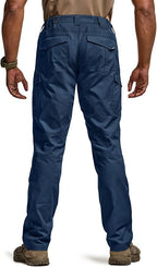 CQR Men's Flex Ripstop Tactical Pants, Water Resistant Stretch Cargo Pants, Lightweight EDC Hiking Work Pants