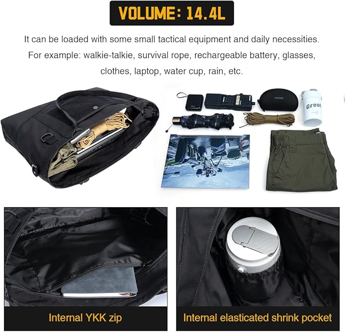 IDOGEAR Tactical Handheld Tote Pouch Multiuse Zipper Storage Bag Portable EDC Organizer For Camping Traveling Gym Commute