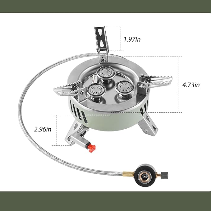 Camping Stove, Portable Lightweight Backpacking Stove with EVA Bag and Piezo Ignition, Foldable 3 in 1 Gas Stove Burner for Outdoor Picnic Cooking and Hiking (Small)