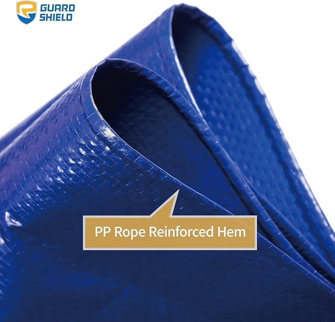 GUARD SHIELD Tarp 10x10 Feet Waterproof Blue/Silver Tarps 8Mil Multi Purpose UV Resistant Cover for Outdoor,Camping,Tent,Boats