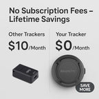 Magnetic Hidden GPS Tracker for Vehicles – 365 Days Battery Life, No Subscription, Car Tracker Device Hidden (iOS Tracker)