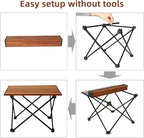 ROCK CLOUD Portable Camping Table Ultralight Aluminum Folding Beach Table Camp for Camping Hiking Backpacking Outdoor Picnic, Wood Grain