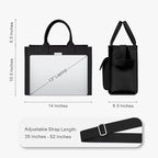 TOPDesign Heavy-Duty Canvas Tote Bag for Women, Adjustable Crossbody/Shoulder Handbag with 9 Pockets, Everything Tote