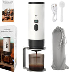 Portable Electric Espresso Machine, Travel Camping Coffee Makers, Car Self-Heating Coffee Maker with USB-C, Compatible with Ground Coffee & NS Capsules for RV/Office/Hiking