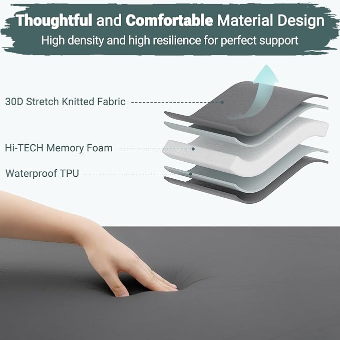 Elegear Self Inflating Sleeping Pad, Built-in Electric Pump 3.1" Ultra-Thick Memory Foam Camping Mattress with Pillow Foam Sleeping Pad for Camping R-Value 9.5 Foam Camping Pad for Car/Traveling