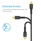 ULIFTUS 10FT Mini USB Cable, Standard USB 2.0 to USB Mini B Charging Cord Durable PS3 Controller Cable Compatible with MP3 Player, Camera, Dash Cam, Hero 3+(Black)