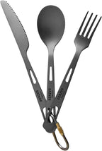 Titanium Spork and Spoon, 6.8" Camping Spork and Soup Spoon, Ultra-Light Eco-Friendly Travel Cutlery Set