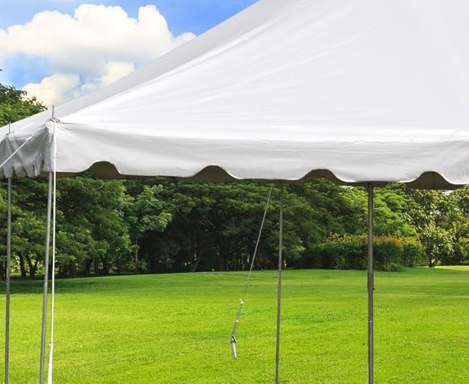 Party Tents Direct 15'x15' Weekender Standard Canopy Pole Tent - Easy Up Canopy Tent with 50 Person Capacity - Outdoor Canopies for Parties, Weddings, & Events (White)