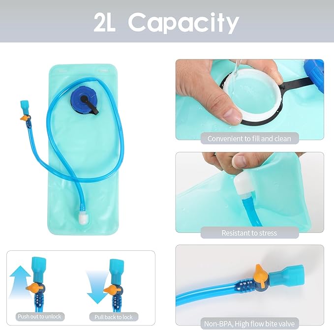 WOLT Hydration Backpack 18L Hiking Water Backpack with 2L Water Bladder for Men Women, Hydration Pack for Running Cycling Biking and Climbing