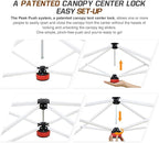 EAGLE PEAK 8x8 Slant Leg Pop-up Canopy Tent Easy One Person Setup Instant Outdoor Beach Canopy Folding Portable Sports Shelter 8x8 Base 6x6 Top (Red)